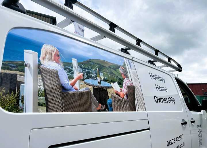 Cut Vinyl & Printed Vehicle Graphics for West Dorset Leisure Holiday's Vauxhall Vivaro