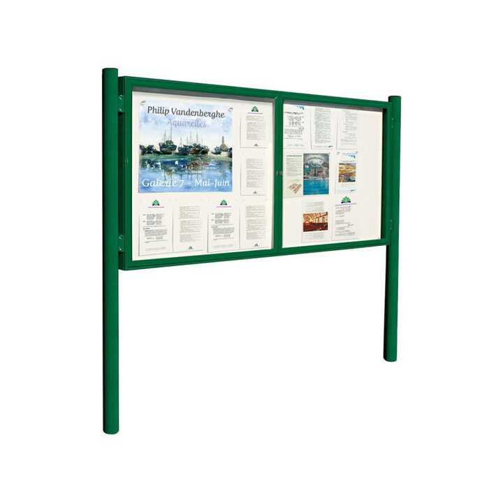 1000 Double Door Magnetic External Notice Board With Post Kit