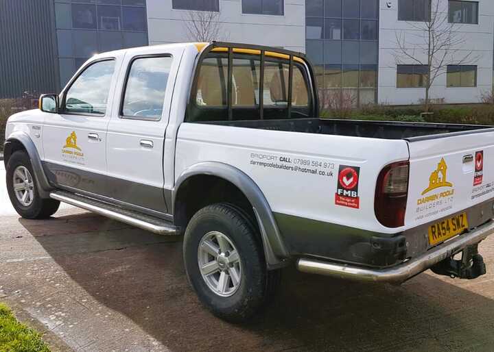 Vehicle Graphics Installation for Darren Poole Builders Ford Ranger Truck