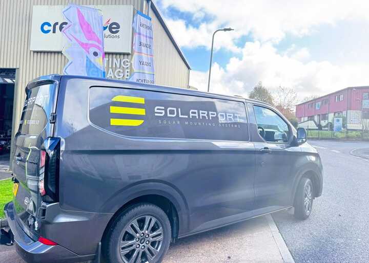 Vehicle Branding Graphics for Solarport's 2024 Ford Transit Custom