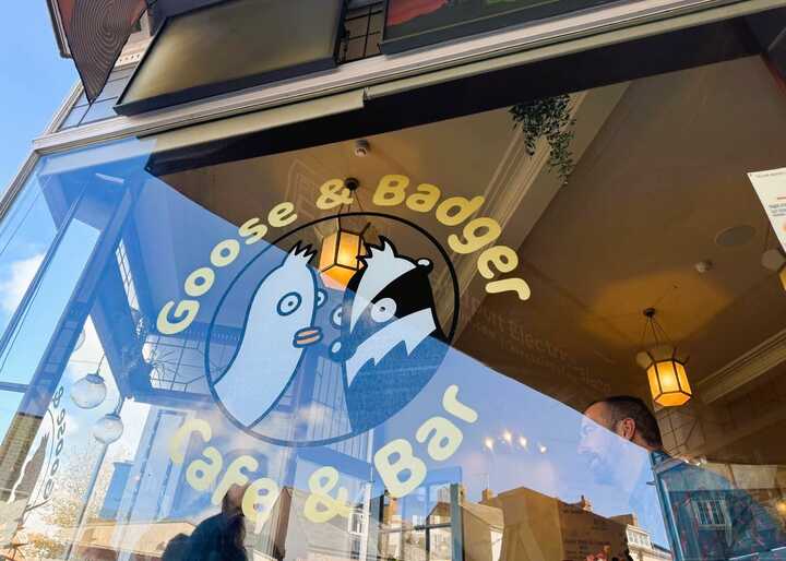 Custom Printed Window Graphics for Goose & Badger Cafe & Bar