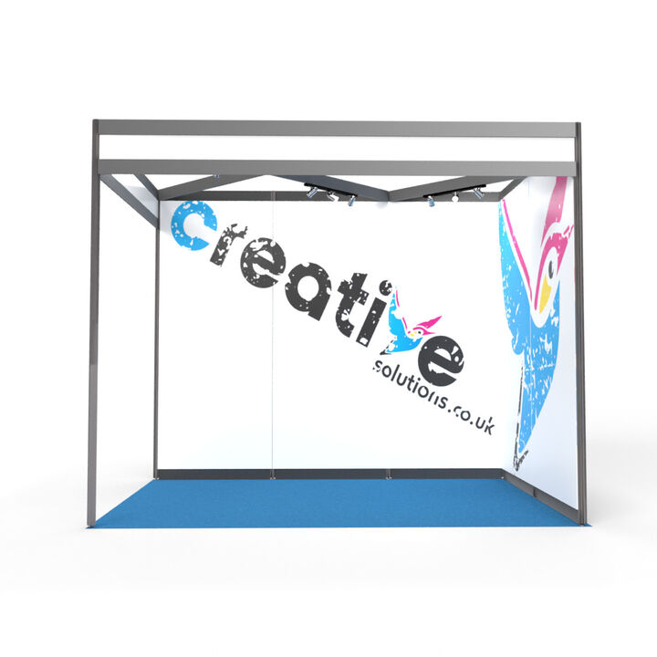 2m x 3m L-Shape Shell Scheme Exhibition Stand Rollable PVC and   PVC-Free Graphics - Seamless Front View.png