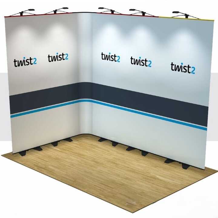 Twist2 3x2 L-Shape Banner Stand Display Wall