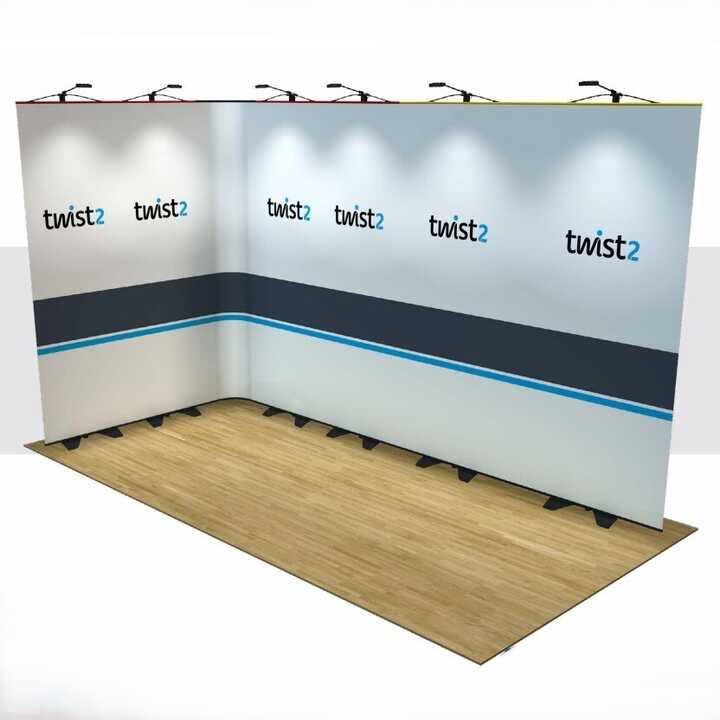 Twist2 4x2 L-Shape Banner Stand Display Wall