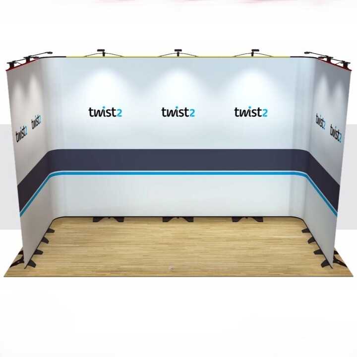 Twist2 4x2 U-Shape Banner Stand Display Wall