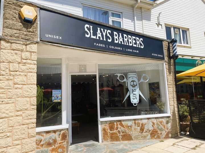 Shop Fascia Signage & Window Graphics for Slays Barbers