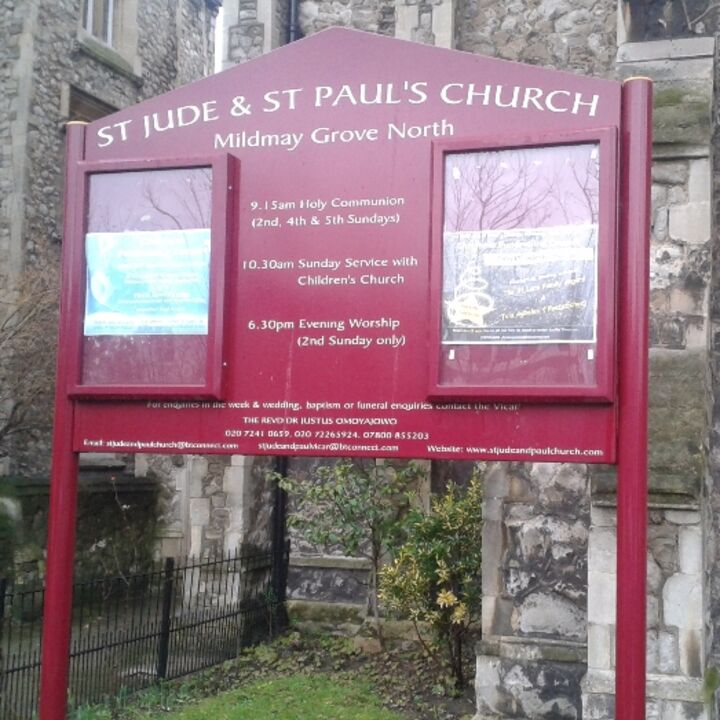 St Jude &amp; St Paul Church Post Mounted Notice Board