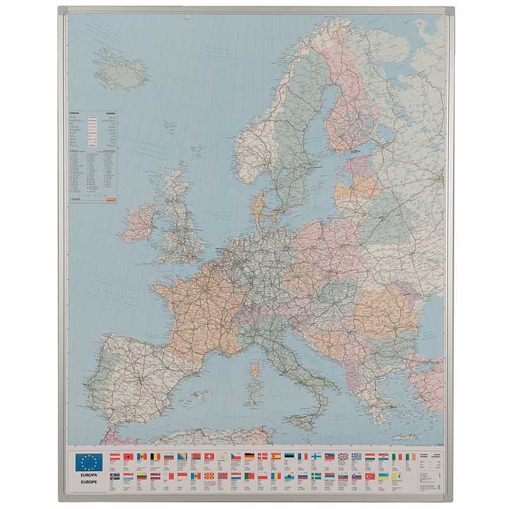 European Map Magnetic Whiteboard