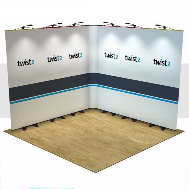 Twist2 3x3 L-Shape Banner Stand Display Wall