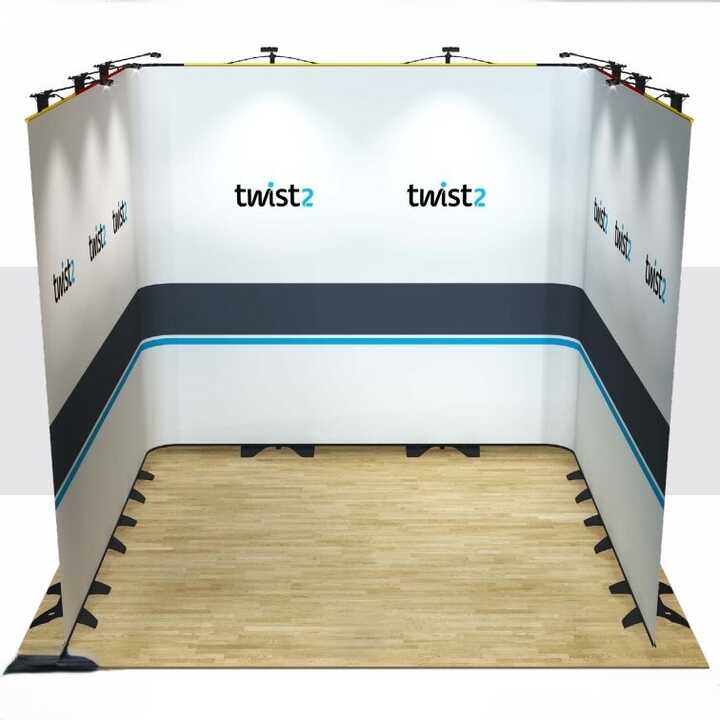 Twist2 3x3 U-Shape Banner Stand Display Wall