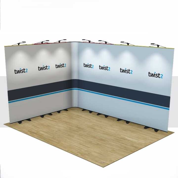 Twist2 4x3 L-Shape Banner Stand Display Wall