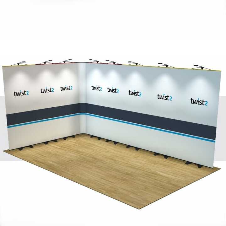 Twist2 3x5 L-Shape Banner Stand Display Wall