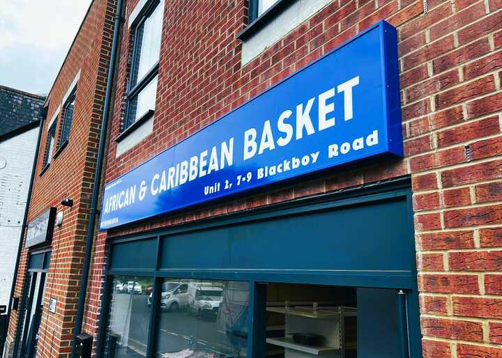 4 Meter Lightbox Fascia Sign for African & Caribbean Basket