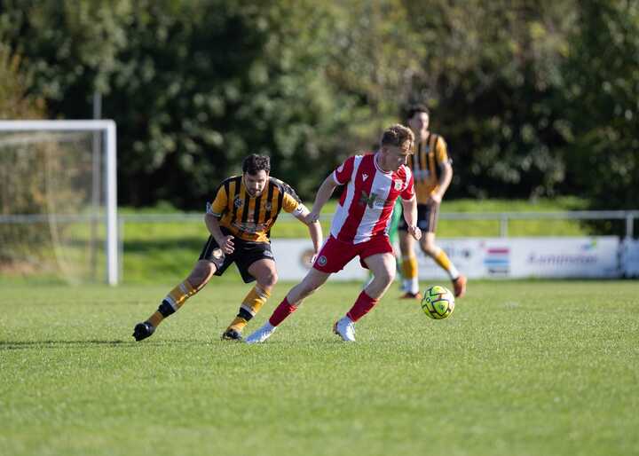 Game Day Photo by Axminster Town FC - Pitch Side Sponsorship Board - Aluminium Panel With Channel Fixings On Rear