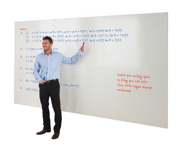 WriteOn Non Magnetic Frameless Whiteboard Wall