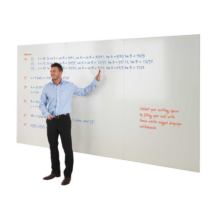 WriteOn® Magnetic Frameless Whiteboard Wall