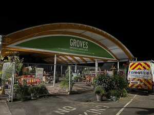 Completed curved fascia sign for Groves Nurseries