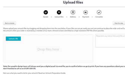 Artwork upload is now available in the checkout process Creative Solutions Artwork Upload