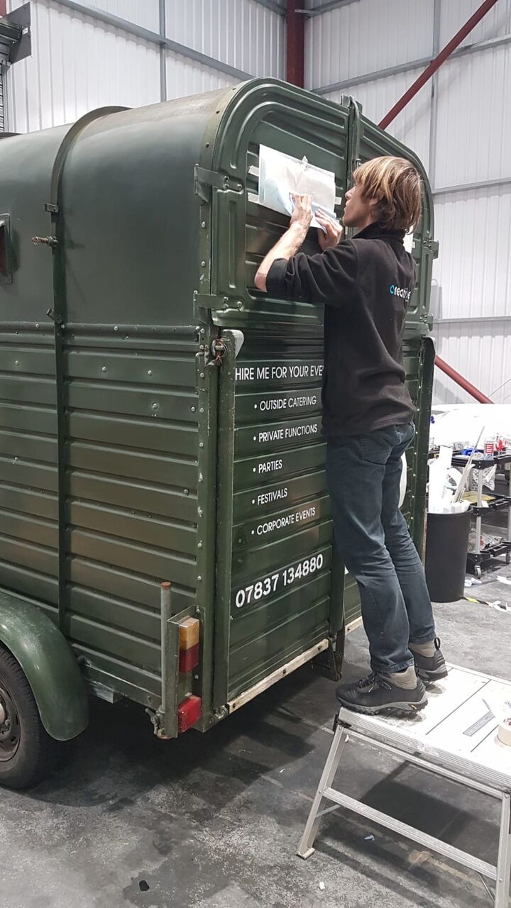 Converted Horse Box Signwriting for The Little Old Burger Box 1.JPG