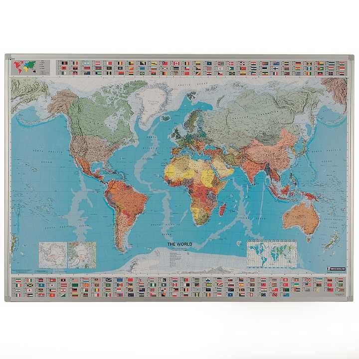 World Map Magnetic Whiteboard