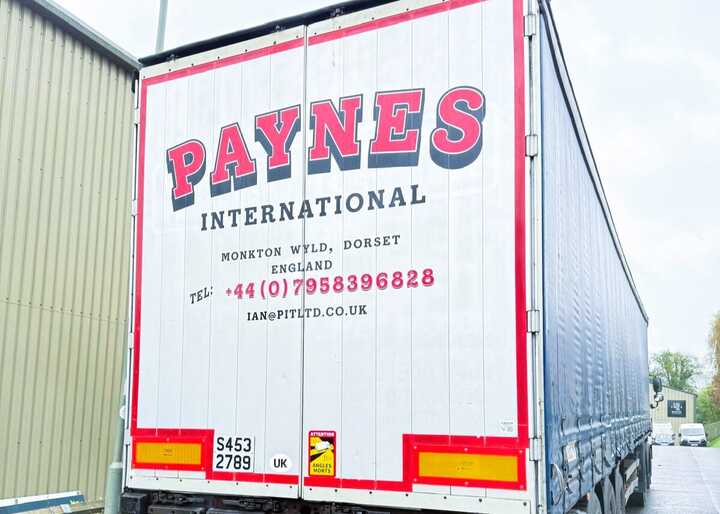 Completed lorry graphics application for Paynes