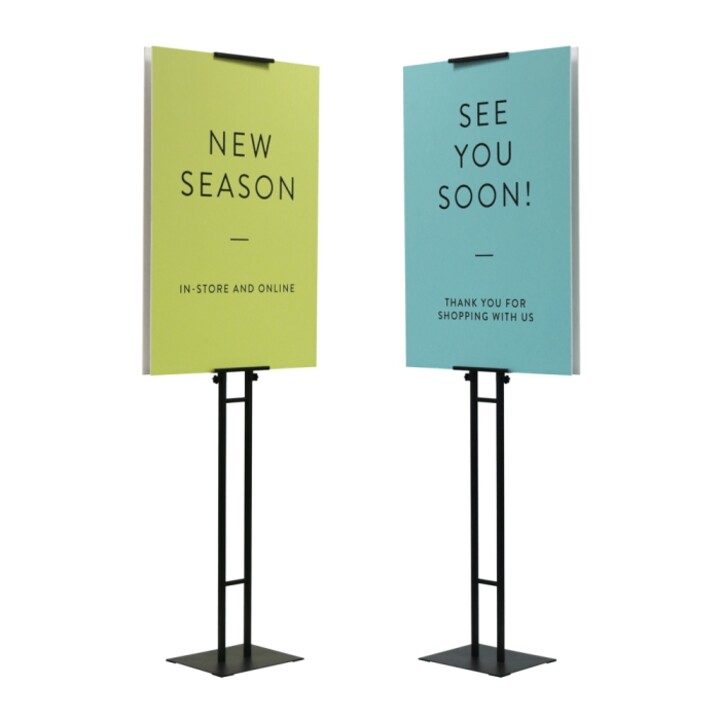 Adjustable Pole Sign Stands (Double Sided) - with Clamps Poster Displa –  FloorStands