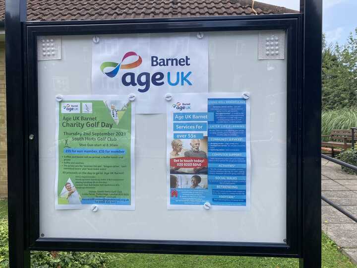 Post Mounted Noticeboard for Age UK