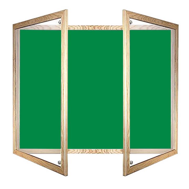 Lockable Wooden Framed Recycled Polycolour Notice Board