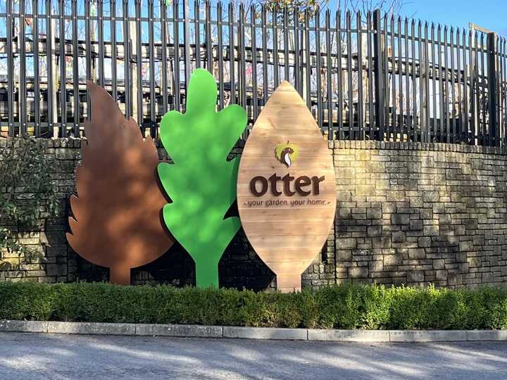 Bespoke Shaped Entrance & Site Signage for Otter Garden Centres