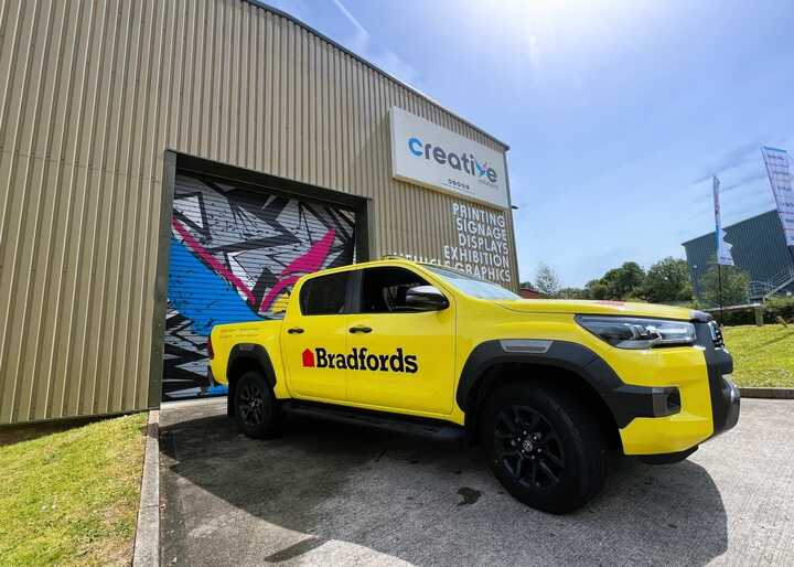 Newly branded Toyota Hilux Invincible X for Bradfords Building Supplies