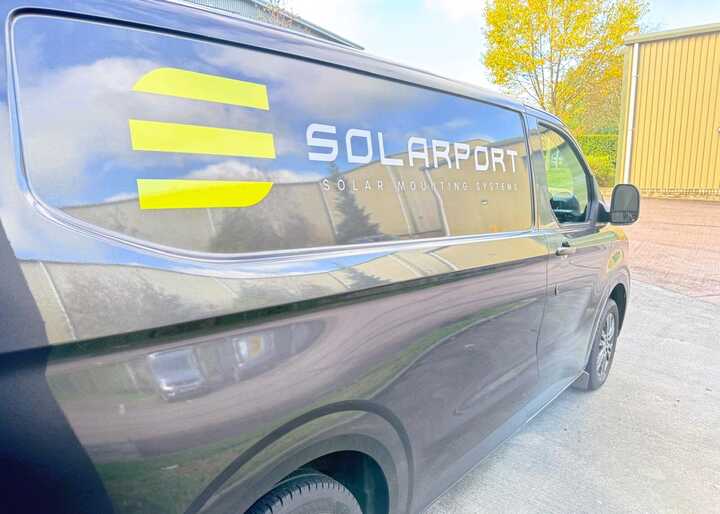 Vehicle Branding Graphics for Solarport's 2024 Ford Transit Custom