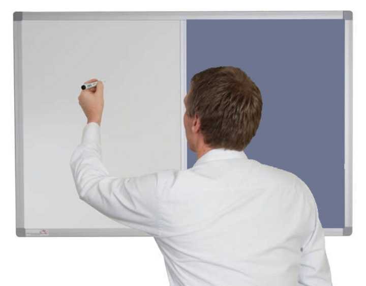 Combination Magnetic Whiteboard With Corded Hessian Fabric