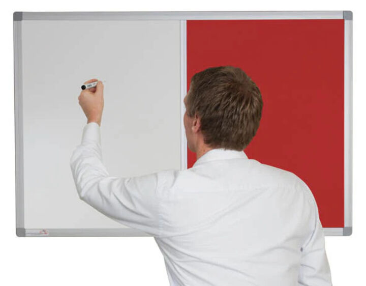 Combination Whiteboard Noticeboard - Premium Felt - CHERRY RED.jpg
