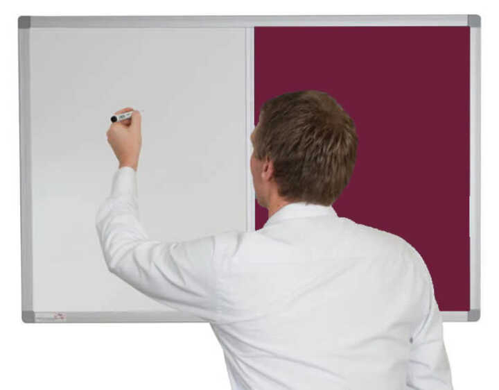 Combination Non-Magnetic Whiteboard With Corded Hessian Fabric