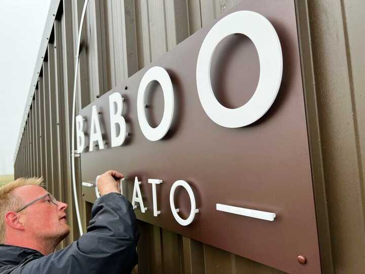 Custom Cladding Mounted Stand-Off Lettering Signage for Baboo Gelato