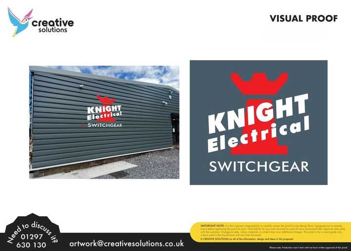 Custom Outdoor Signage for Knights Electrical Switchgear Ltd Digital Artwork Proof