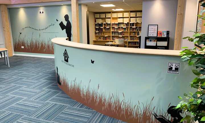 Custom Printed Feature Wall & Counter Graphic for Neroche School