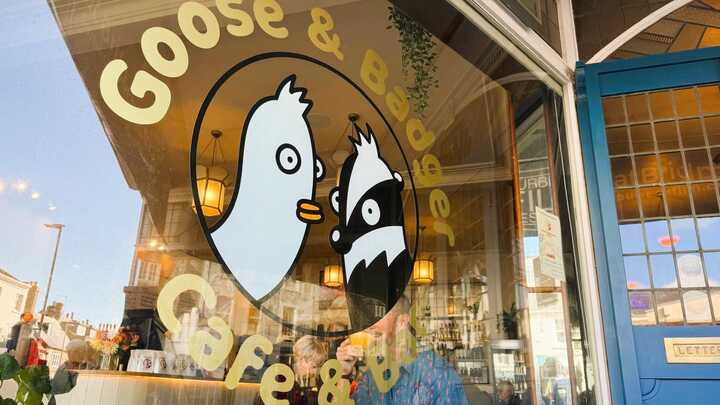 Custom Printed Window Graphics for Goose & Badger Cafe & Bar