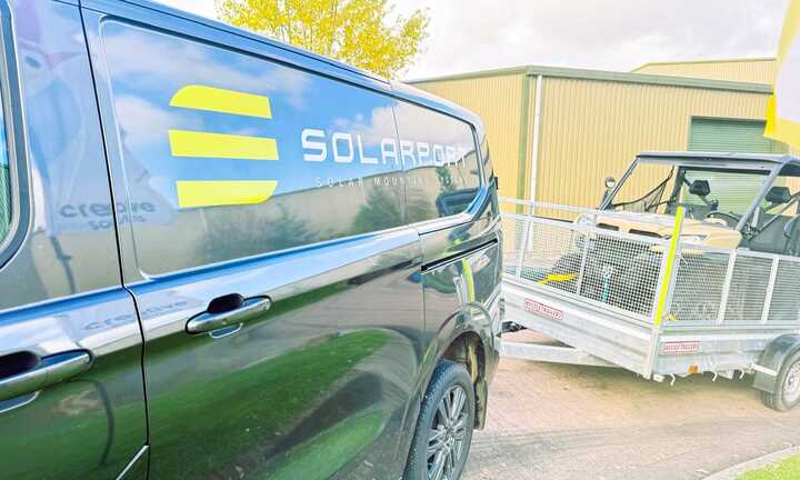 Custom Vehicle Graphics for Solarport’s Road-Legal Buggy and 2024 Ford Transit Custom