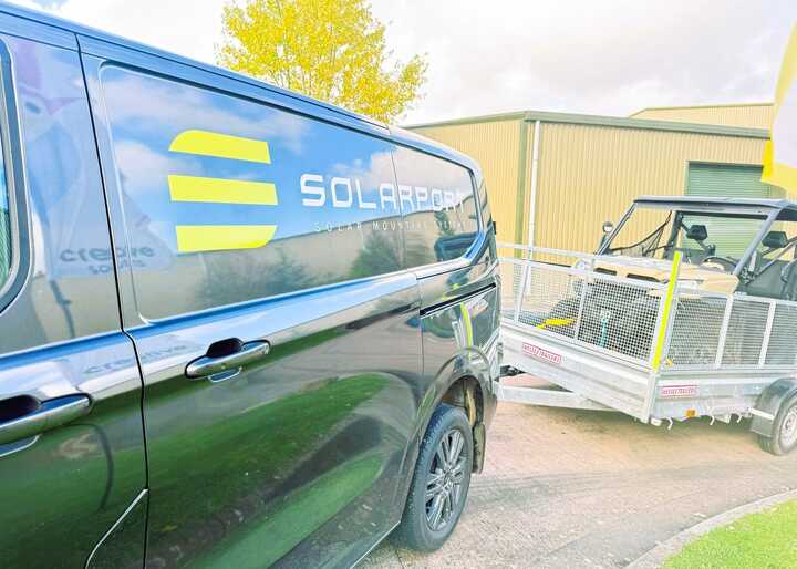 Custom Vehicle Graphics for Solarport’s Road-Legal Buggy and 2024 Ford Transit Custom