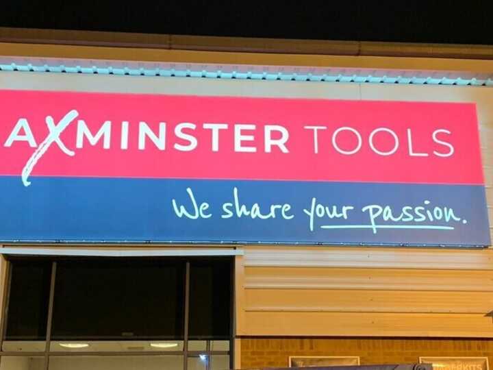 Flex Face Fascia Sign for Axminster Tools in High Wycombe 