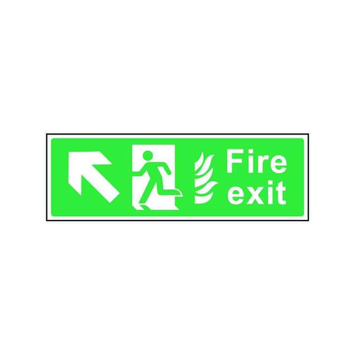 Fire Exit With Flames Sign Left Up