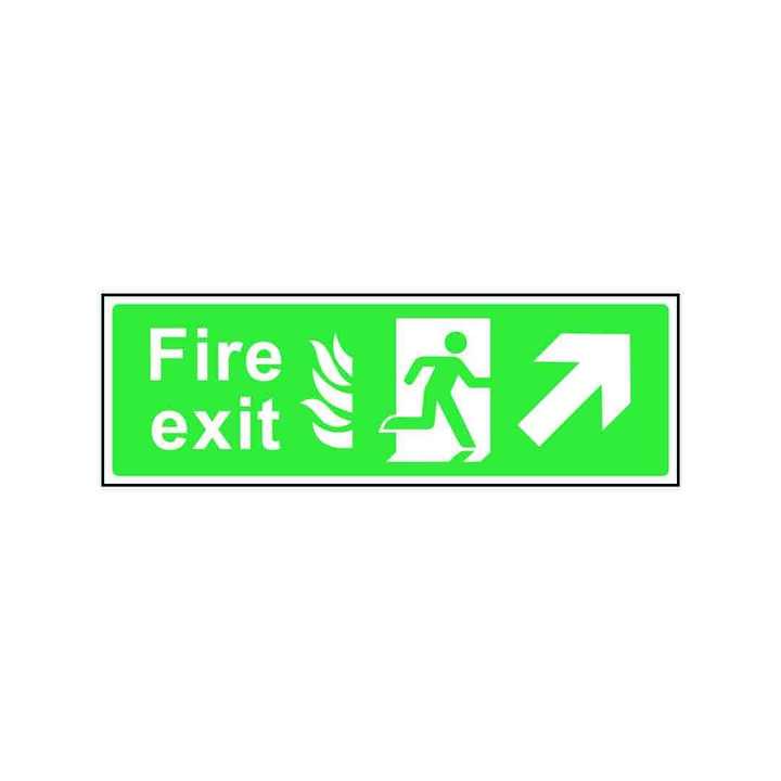 Fire Exit With Flames Sign Right Up