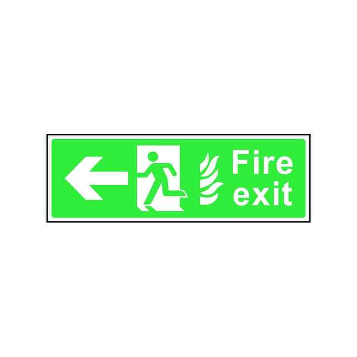 Fire Exit With Flames Sign Left