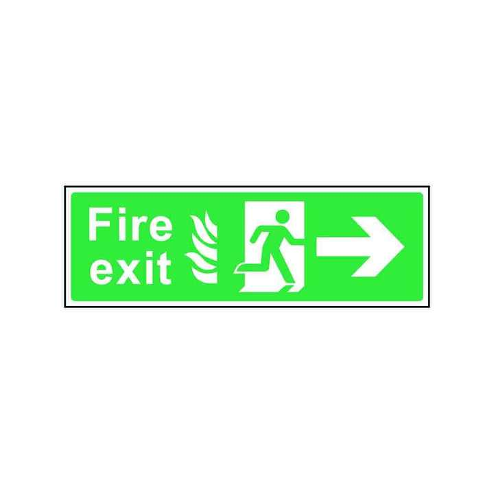 Fire Exit With Flames Sign Right