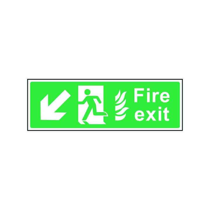 Fire Exit With Flames Left Down