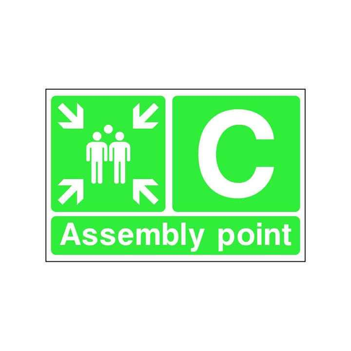 Fire Assembly Point With Family And Letter C