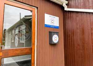 Wooden Fence Mounted ACM Signage PAnel With Print for Axminster & Lyme Cancer Support