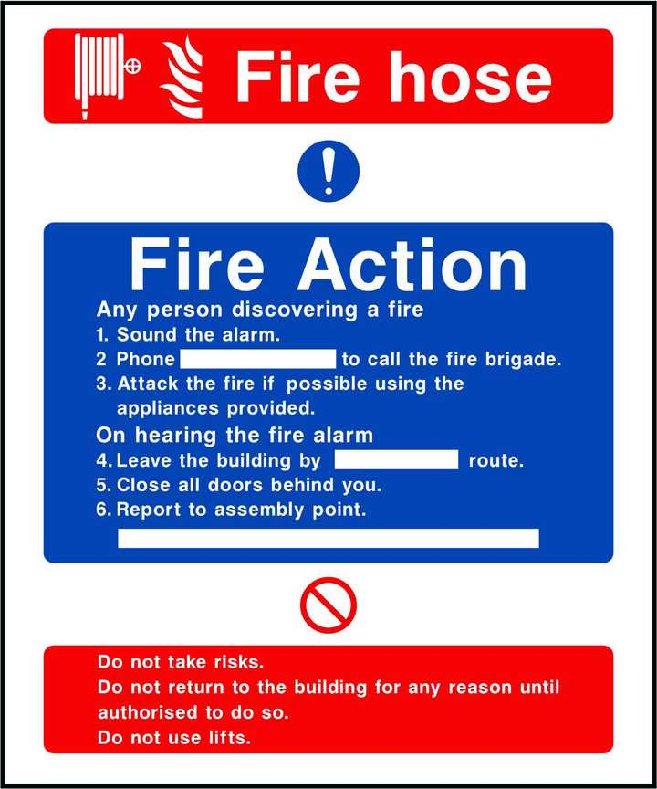 Fire Action Fire Hose Call Point Sign