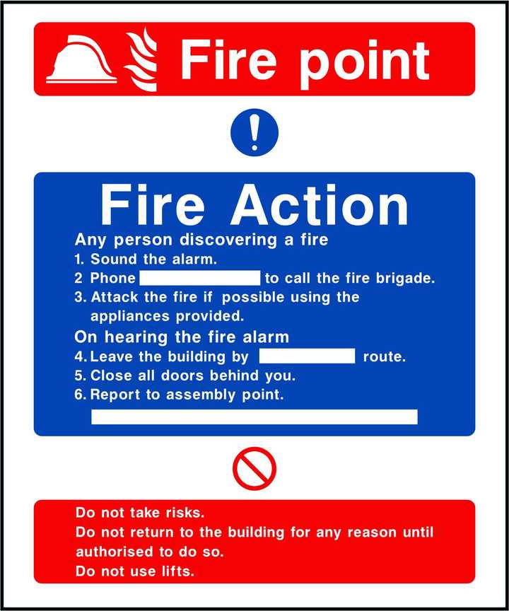 Fire Action Fire Call Point Sign